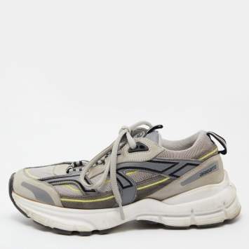 Pre Owned Axel Arigato Grey Mesh and Leather Marathon R Trail Sneakers Size 37