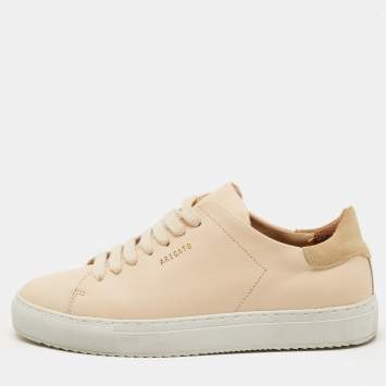 Pre Owned Axel Arigato Beige Leather and Suede Low Top  Sneakers Size 35