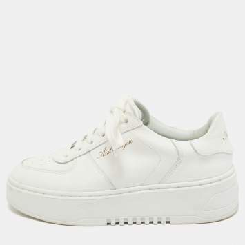 Pre Owned Axel Arigato White Leather Orbit Sneakers Size 37