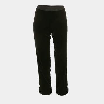 Pre Owned Bailey 44 Black Velvet Side Tape Detail Sabila Ponte Pants M