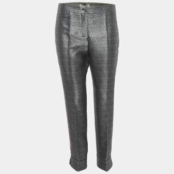 مملوكة مسبقًا Balenciaga Multicolor Brocade Silk Tapered Leg Cropped Trousers M