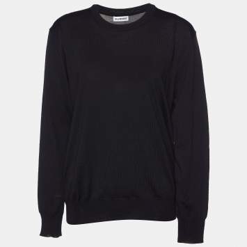 Pre Owned Balenciaga Black Wool Knit Crew Neck Sweater L