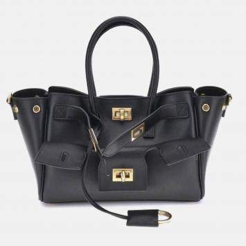 Pre Owned Balenciaga Bel Air Mini Black Leather Handbag