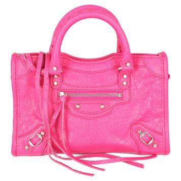 مملوكة مسبقًا Balenciaga Pink Motocross Leather City Tote Bag