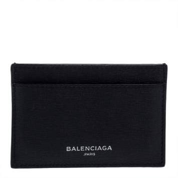 Pre Owned Balenciaga Black Leather Everyday Card Case