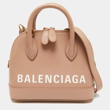 Pre Owned Balenciaga Beige Leather XXS Ville Satchel