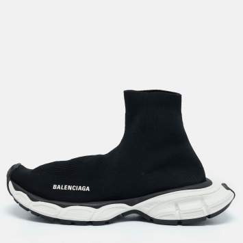 Pre Owned Balenciaga Black Knit Fabric 3XL Sock Sneakers Size 40