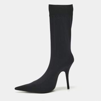 Balenciaga Black  Stretch  Fabric Knife Ankle Socks Boots Size 39.5