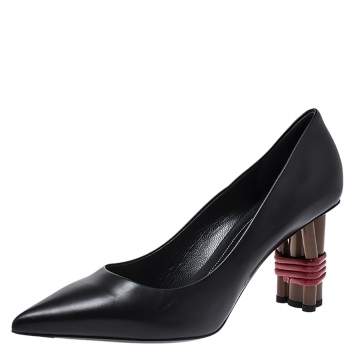 Pre Owned Balenciaga Black Leather Bistrot Pointed Pumps Size 39.5