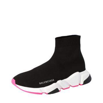 Pre Owned Balenciaga Black/Pink Knit Speed High Top Sneakers Size 35