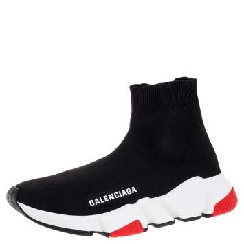 Pre Owned Balenciaga Black Knit Fabric Sock Design 'Speed' Sneakers Size 36
