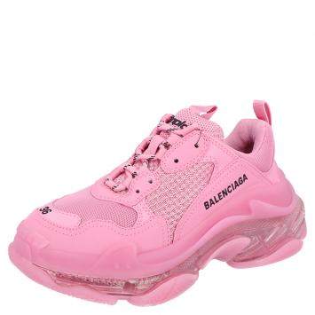 Pre Owned Balenciaga Pink Triple S Clearsole Sneakers Size EU 36