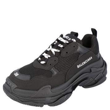 Pre Owned Balenciaga Black Triple S Sneakers Size EU 38