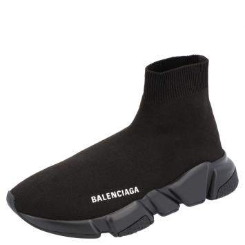 Pre Owned Balenciaga Black Knit Speed.2 Sneakers Size EU 39