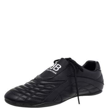 Pre Owned Balenciaga Black Quilted Leather Zen Low Top Sneakers Size 39