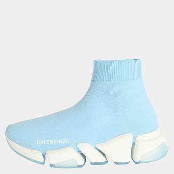 مملوكة مسبقًا Balenciaga Blue Wmns Knit Speed 2.0 Sneaker EU 36