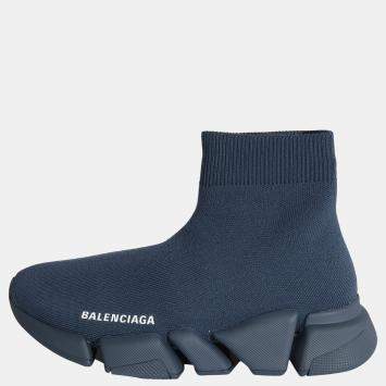 Pre Owned Balenciaga Blue Wmns Knit Speed 2.0 Sneaker EU 37