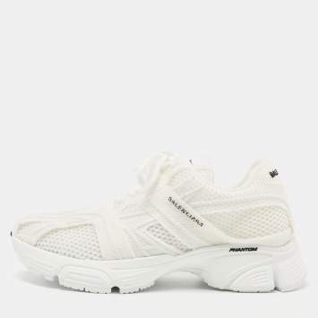 Pre Owned Balenciaga White Fabric  Lace Up Sneakers Size 39