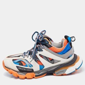 Pre Owned Balenciaga Multicolor Mesh and Leather Track Sneakers Size 38
