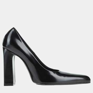 Pre Owned Balenciaga Leather Block Heel Pumps 39