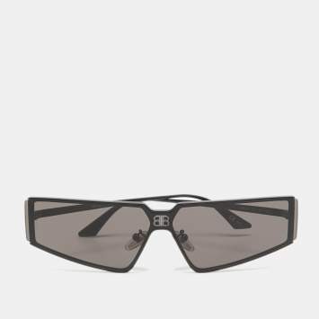 Pre Owned Balenciaga Black/Grey BB0192S Geometric Sunglasses