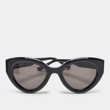 Pre Owned Balenciaga Black BB0073S Cat Eye Sunglasses