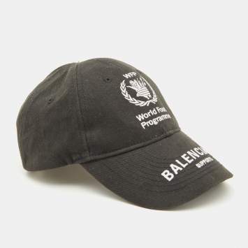 Balenciaga Black Logo Embroidered Cotton Baseball Cap L