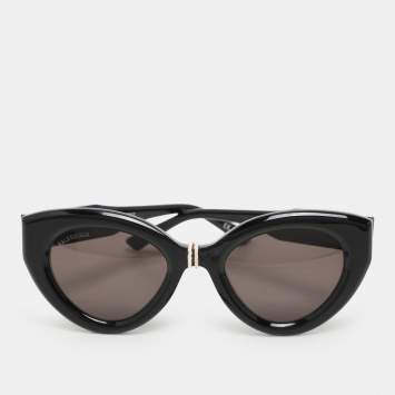 Pre Owned Balenciaga Black BB0073S Cat Eye Sunglasses