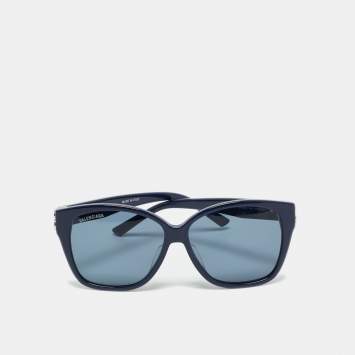 Pre Owned Balenciaga Blue Gradient BB0135SA Butterfly Sunglasses