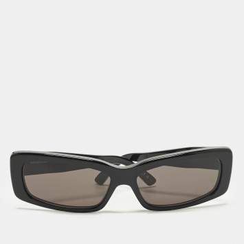 Pre Owned نظارة شمسية بالنسياغا BB0286S سوداء مستطيلة