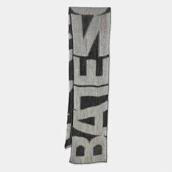 Pre Owned Balenciaga Black/White Wool Muffler