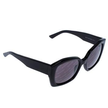 Pre Owned Balenciaga Black Logomania Square Sunglasses
