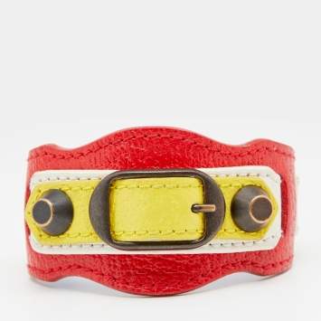 Pre Owned Balenciaga Multicolor Leather Arena Classic Bracelet 