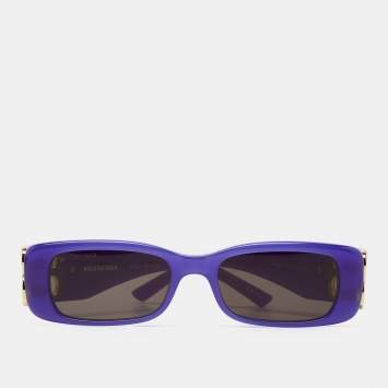 Pre Owned Balenciaga Purple/Grey BB0096S Rectangular Sunglasses