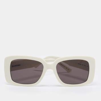 Pre Owned Balenciaga White Gradient BB0048S Rectangular Sunglasses