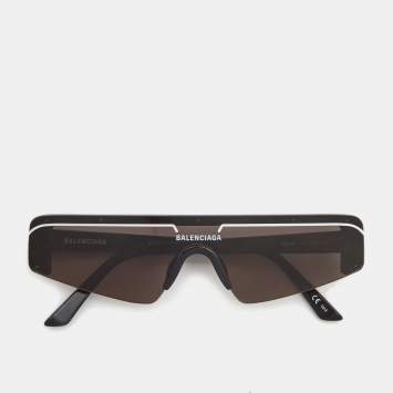Pre Owned Balenciaga Black BB0003S Shield Sunglasses
