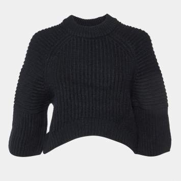 Pre Owned Balenciaga Black Wool Blend Jumper S