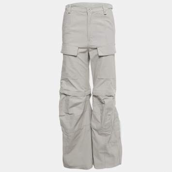 مملوكة مسبقًا Balenciaga Brown Cotton Detachable Flared Cargo Pants S