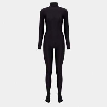 Pre Owned Balenciaga Black Jersey Falkon Full-Body Jumpsuit S Heels Size 39