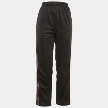 مملوكة مسبقًا Balenciaga Black Logo Striped Jersey Track Pants S