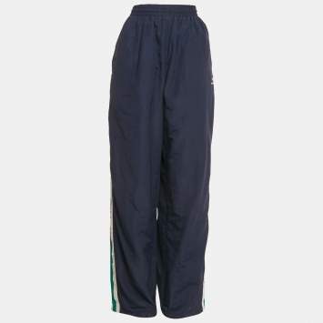 Balenciaga Wardrobe Unisex Navy Blue Polyamide Side Stripe Detail Track Pants M