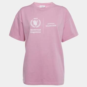 Balenciaga Pink Cotton Logo T-Shirt L Balenciaga | TLC