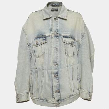 مملوكة مسبقًا Balenciaga Blue Denim Oversized Unifit Jacket XXS