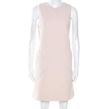 Pre Owned Balenciaga Pink Crepe Sleeveless Pocket Detail Dress L