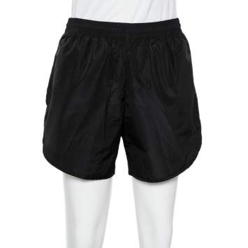Pre Owned Balenciaga Black Synthetic Mesh Lined Running Shorts S