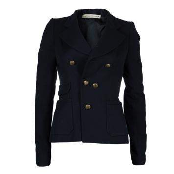 Pre Owned Balenciaga Paris Navy Blue Wool Double Breasted Blazer S