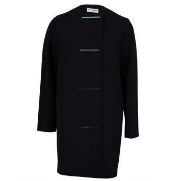 Pre Owned Balenciaga Black Embellished Cocoon Coat S
