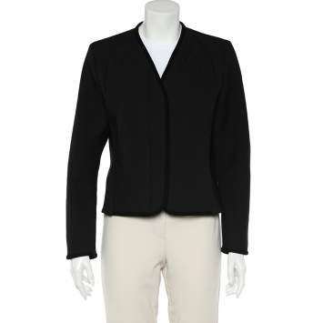 Pre Owned Balenciaga Black Wool Blend Quilted Detail Button Front Jacket M