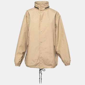 Pre Owned Balenciaga Beige Synthetic Oversized Rain Jacket S
