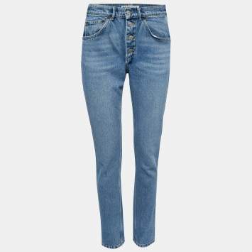 Pre Owned Balenciaga Blue Denim High Waist Jeans S Waist 26"